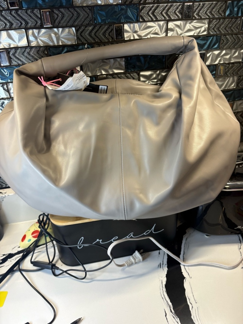Women's Slouchy Hobo Shoulder Bag - Taupe